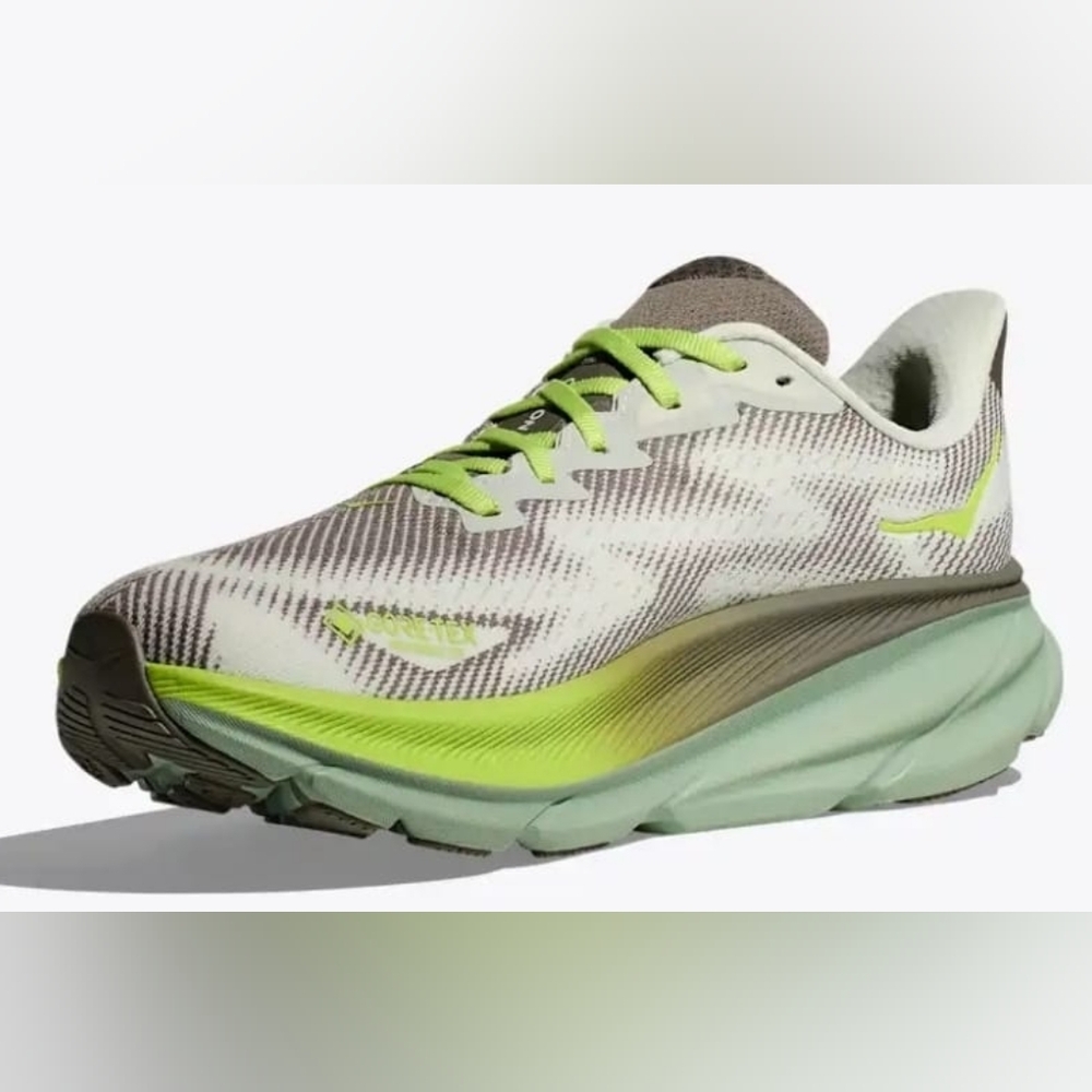 HOKA Green and Gray Running Shoes